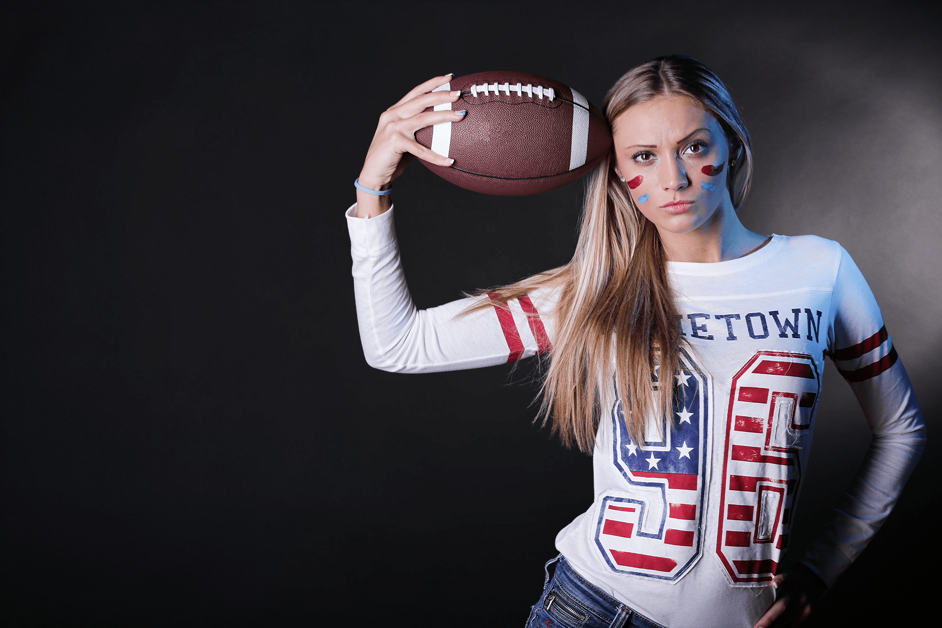 girl with a football 